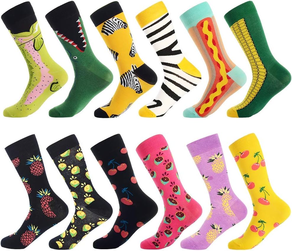 BONANGEL Fun Socks, Cool Cute Food Graphic Animal Novelty Crazy Funny Crew Dress...