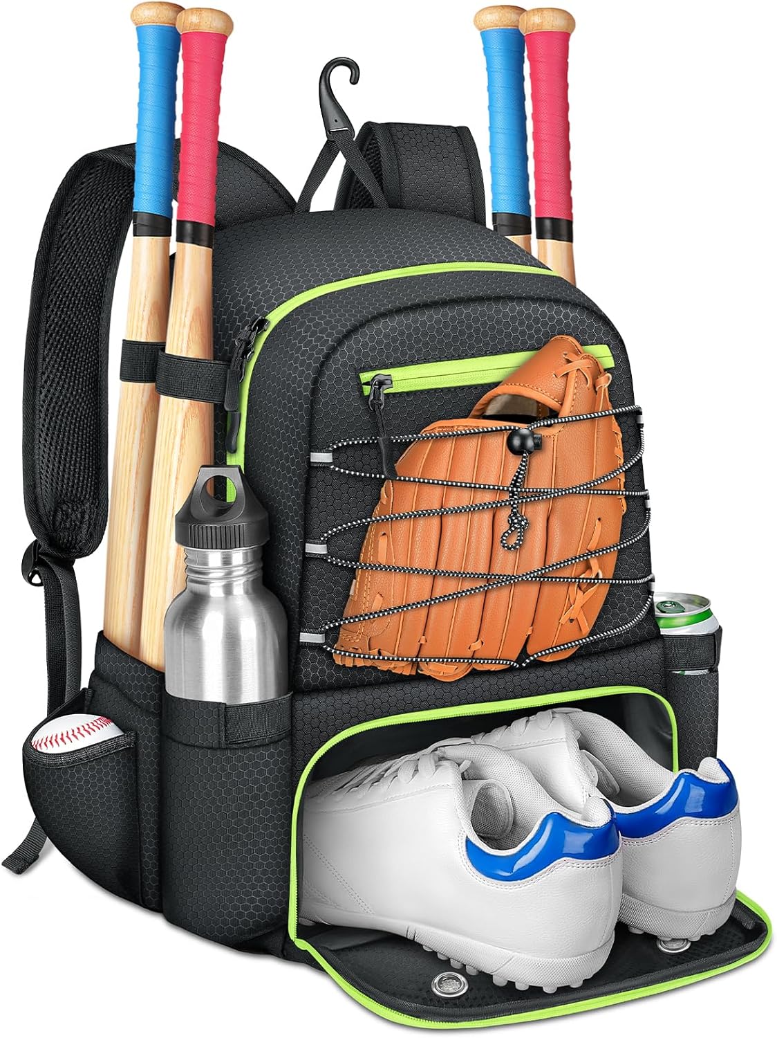 MATEIN Baseball Bat Bag for 4 Bats with Ball Pocket, Lightweight Youth Baseball...