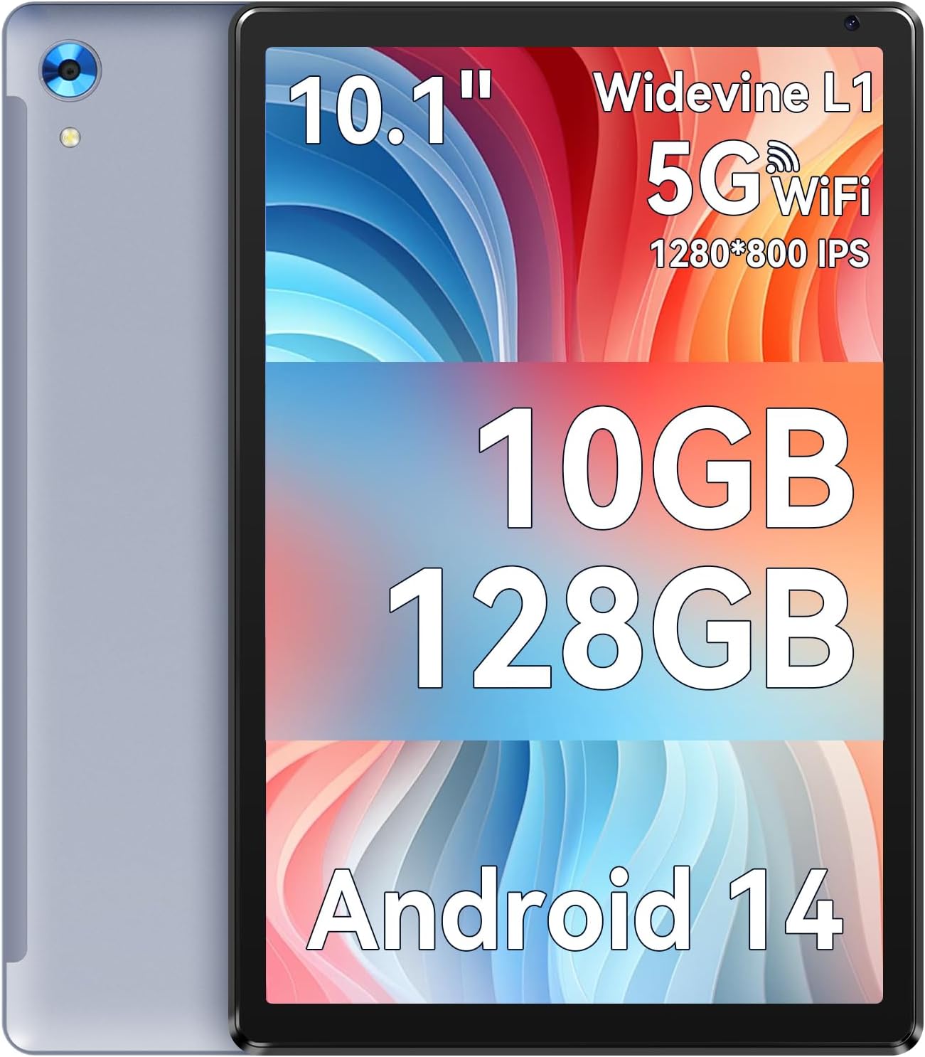 Ainmel Tablet Android 14 Tablet, 10.1 Inch Tablets, 10GB+128GB(TF 1TB), Octa-Cor...