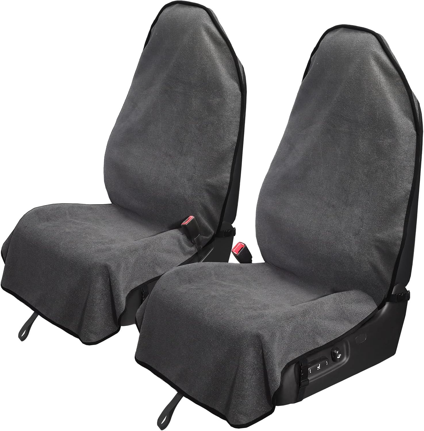 Leader Accessories 2pcs Grey Waterproof Towel Auto Car Seat Cover Protector Mach...