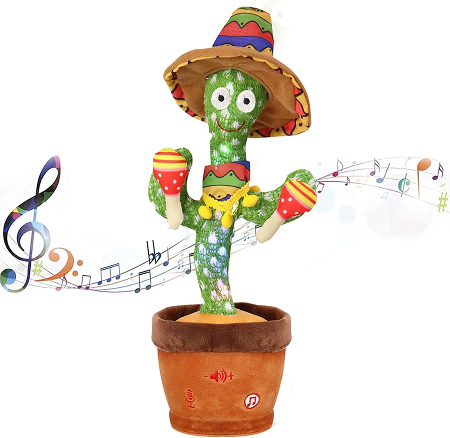 seOSTO Volume Adjustable Singing and Dancing Cactus Toy Repeat What You Say, Tal...