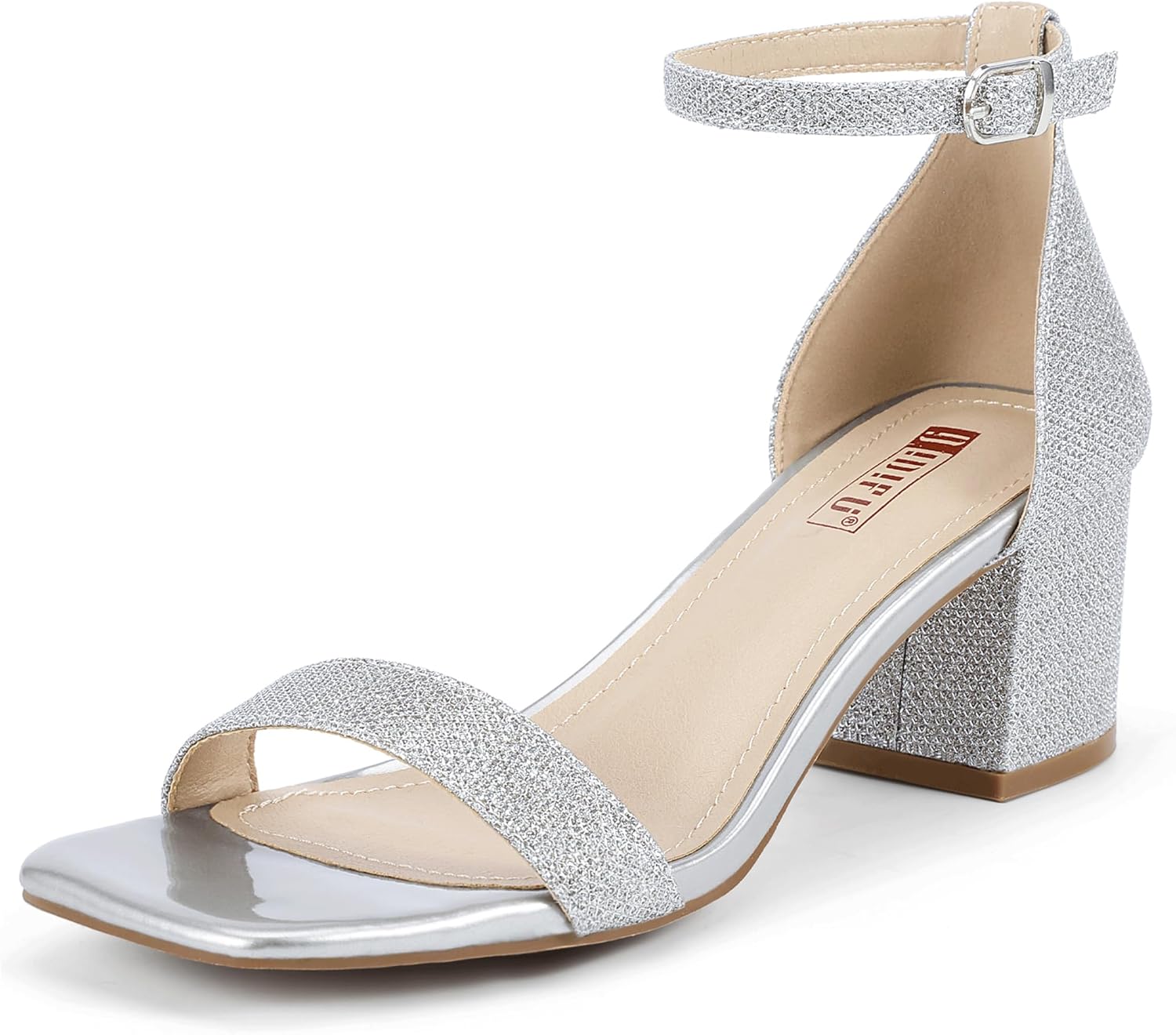 IDIFU IN2 Chunky Block Low Heels Square Open Toe Ankle Strap Short Heeled Sandal...