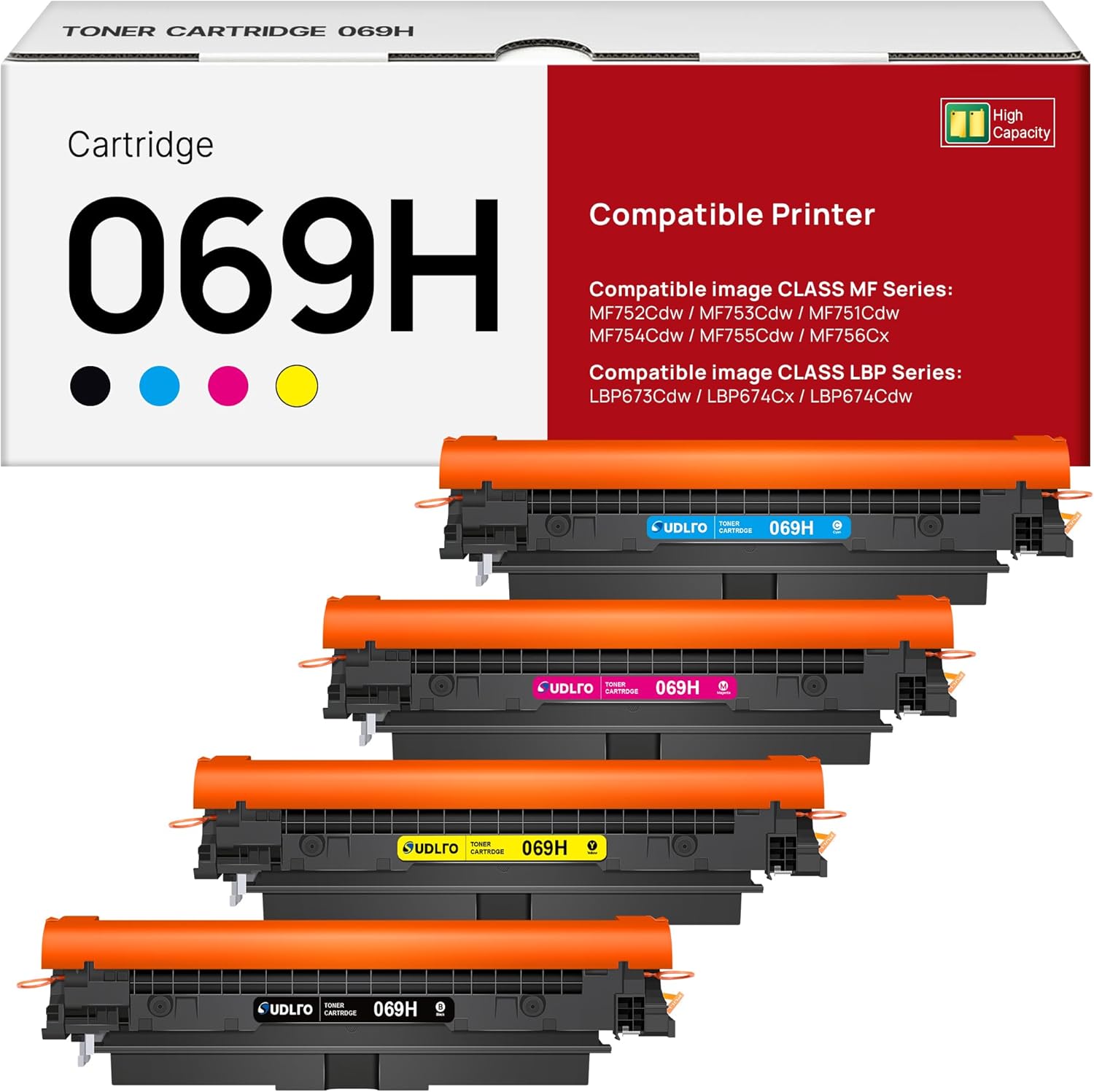 069H Toner Cartridge Set: 069 MF753Cdw Toner Replacement for Canon 069H Toner Ca...
