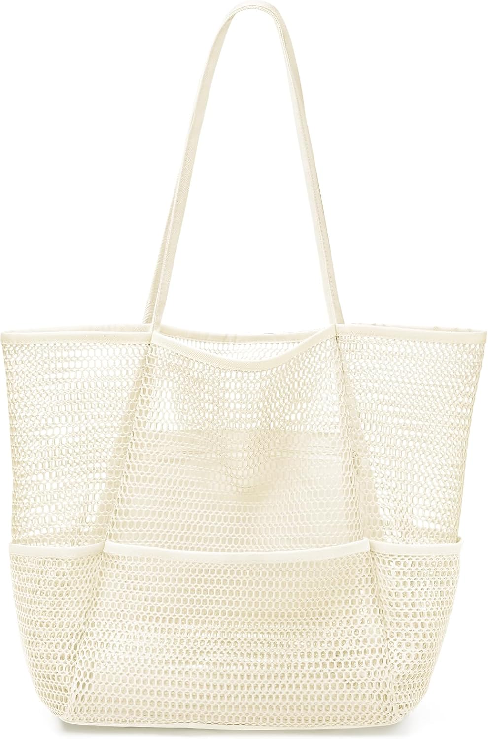 KPX Beach Bag with Mini Pocket, Beach Tote Bags for Women Large Foldable Mesh Sw...