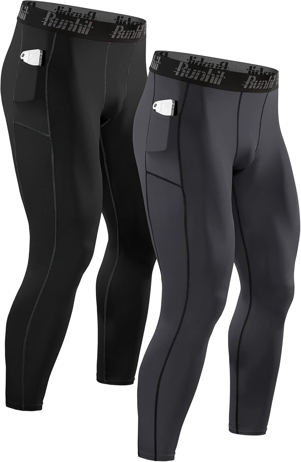 Runhit Men's Running Leggings Gym Compression Pants Men Sports Tights Thermal Ba...