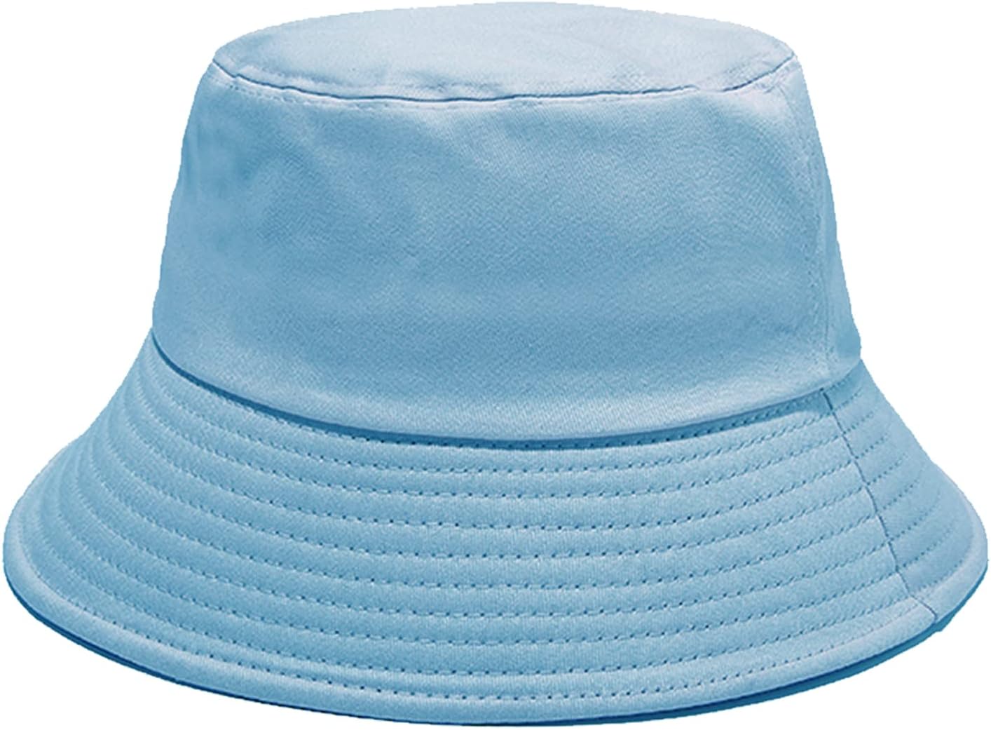 PFFY Bucket Hat for Women Men Cotton Summer Sun Beach Fishing Cap Skyblue Large-...