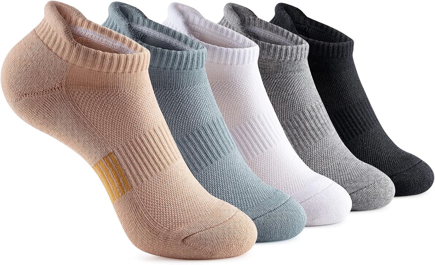 Gonii Ankle Socks Womens Running Athletic No Show Socks Cushioned 5-Pairs 6-8 Qu...