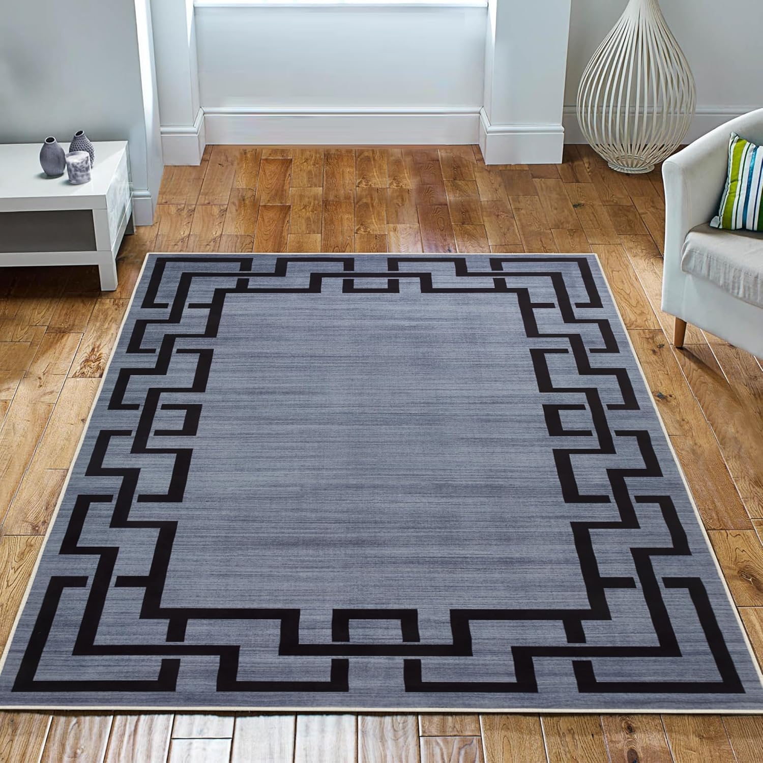 Imperial Rooms Area Rugs for Bedroom - Grey Rugs Living Room 120 x 170 Cm Modern...