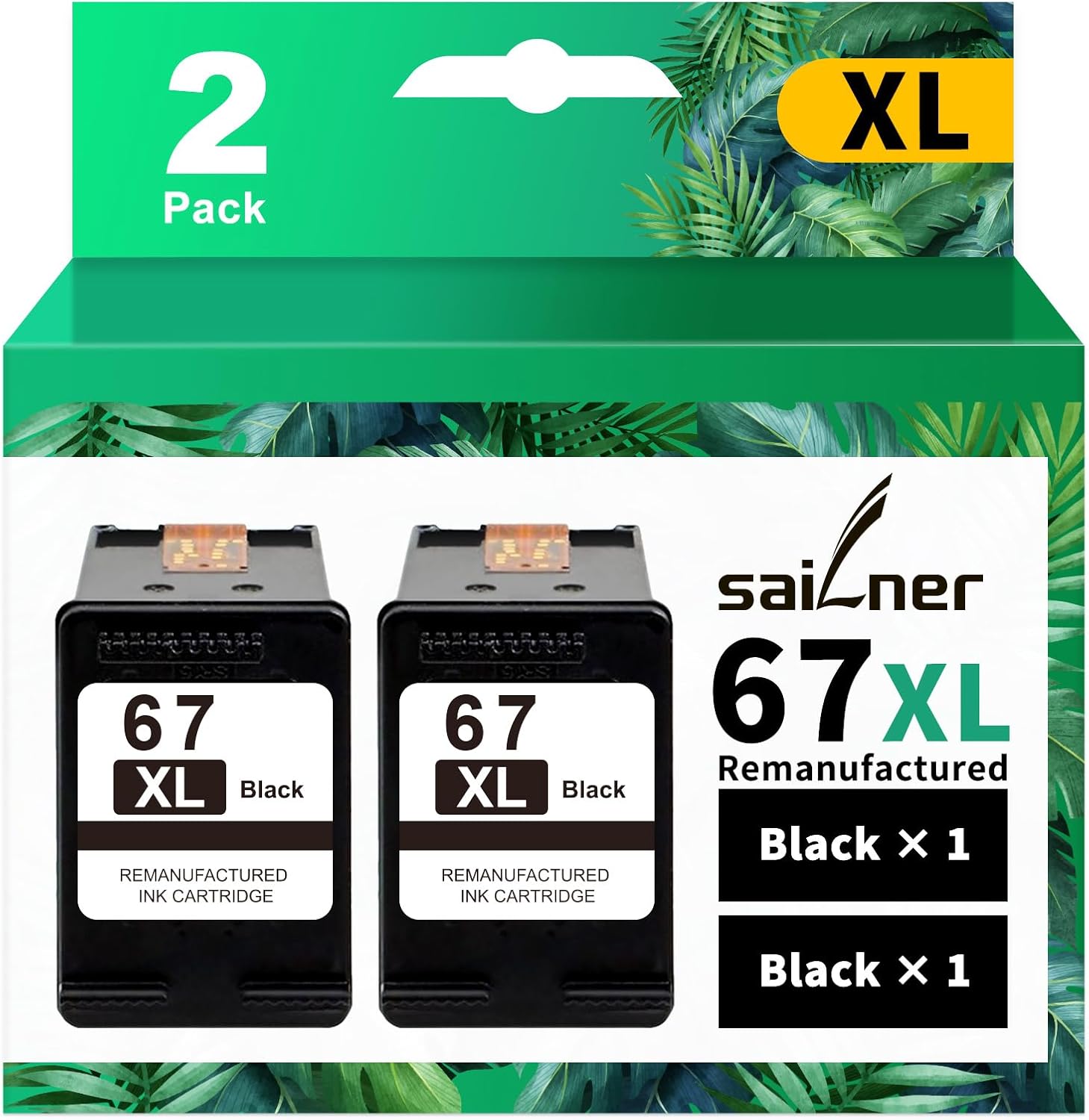 67XL Black Ink Cartridge Replacement for HP Ink 67 for HP67 HP67XL 67XXL use wit...