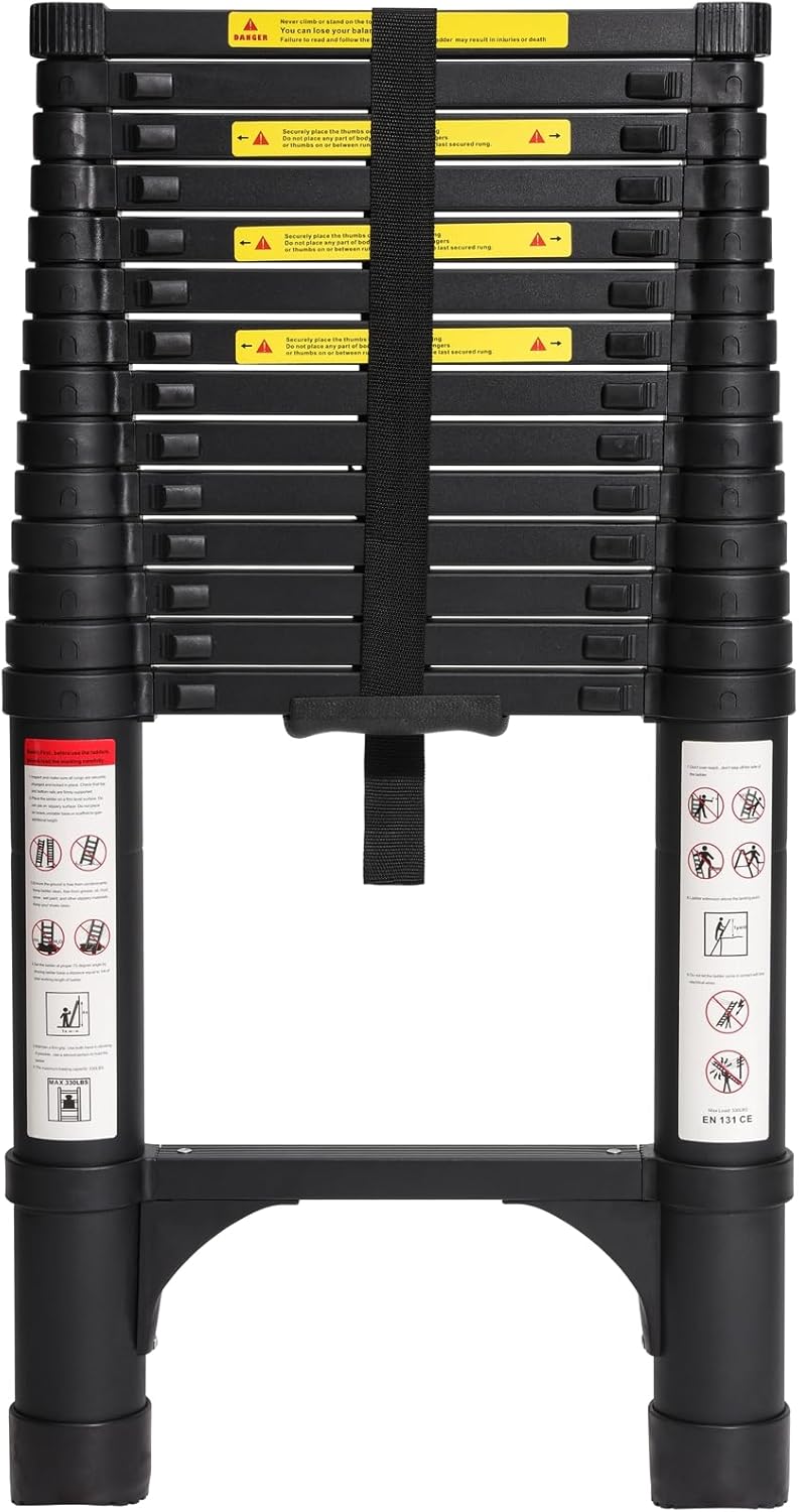 BOCOM 14.5 FT Aluminum Telescoping Ladder, Lightweight Multi-Purpose Collapsible...