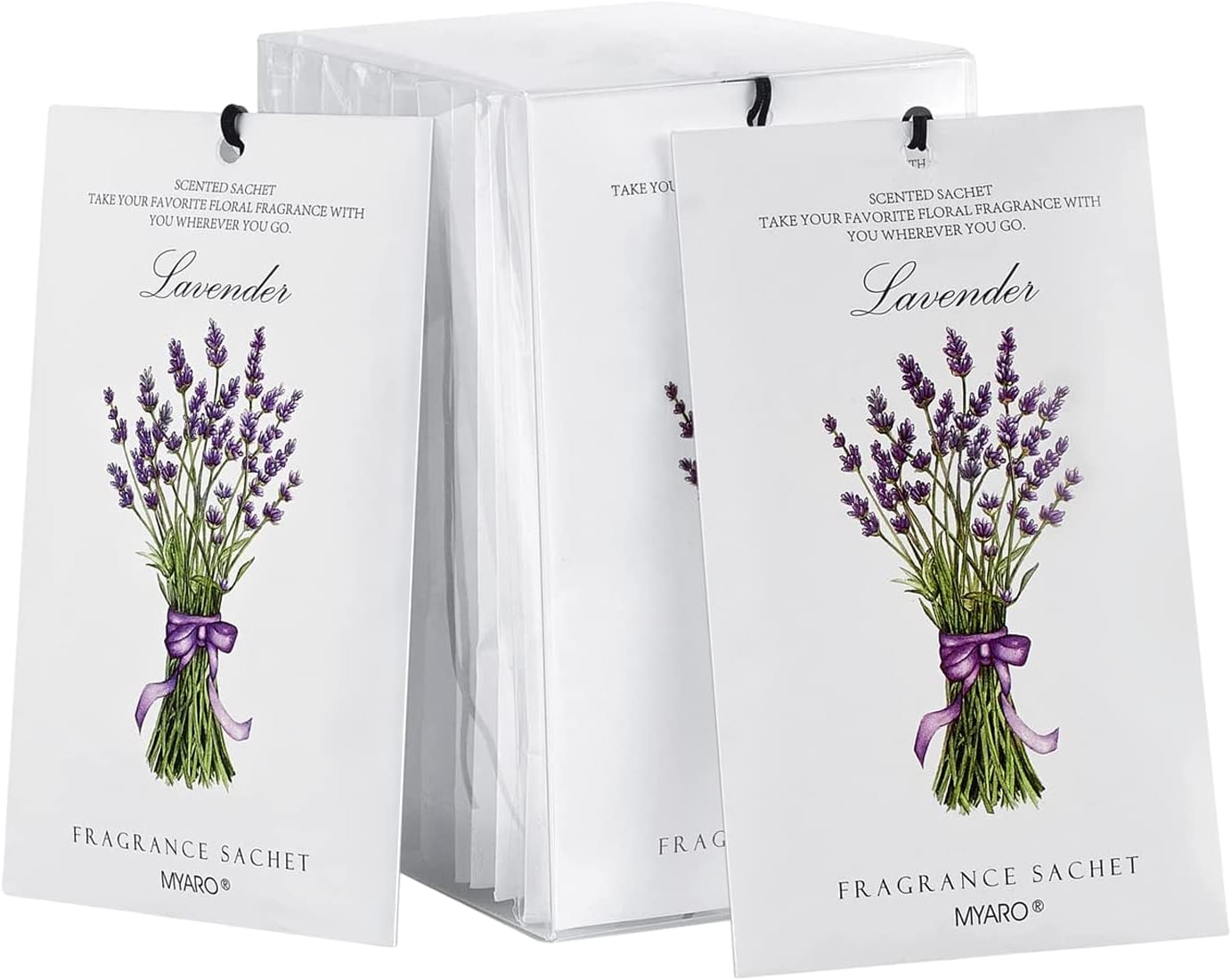 MYARO 12 Packs Lavender Scented Sachets Air Freshener for Drawer and Closet, Lon...