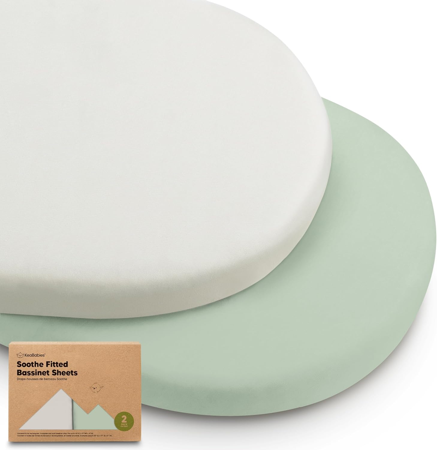 2-Pack Organic Bassinet Sheets for Girls, Boys - 100% Cotton Bassinet Mattress S...