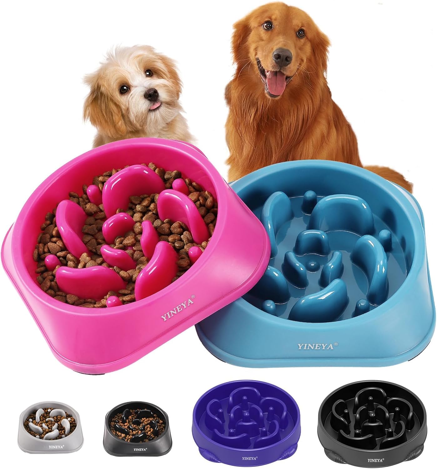 2PCS Slow Feeder Dog Bowls, Pet Supplies That Slow Down Eating, Pet Food Bowls,...