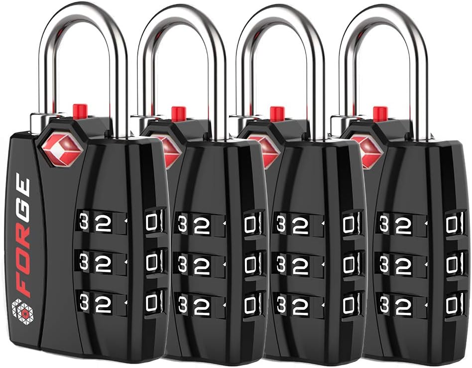 Forge TSA Luggage Combination Lock - Open Alert Indicator, Easy Read Dials, Allo...