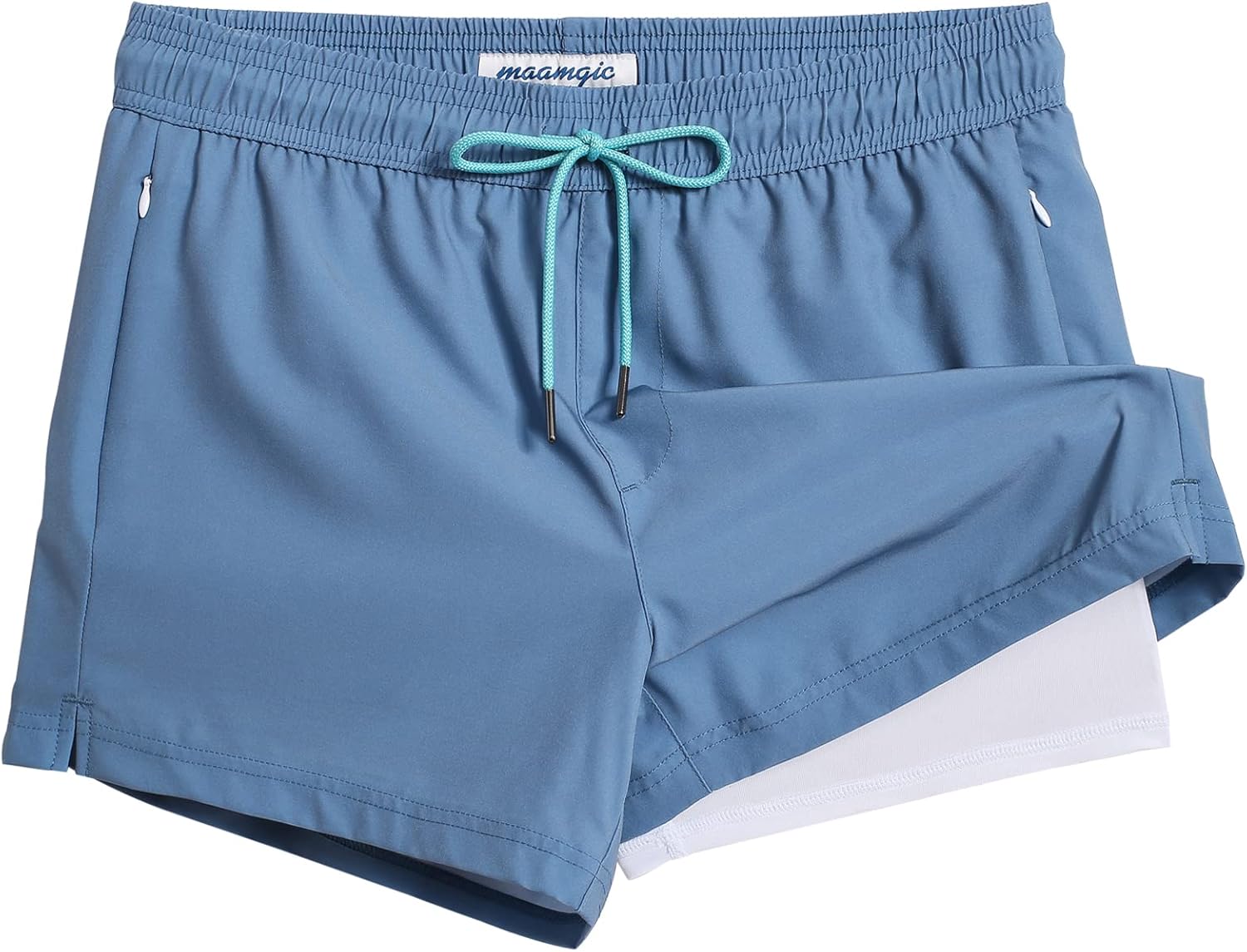 maamgic Mens Swim Trunks with Compression Liner Short Stretch Mens Bathing Suit...