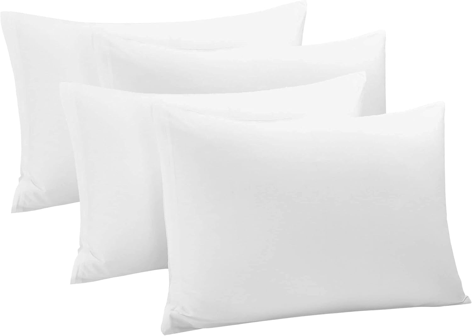 ZPECC Pillow Cases Standard Size 4 Pack - Bulk White Pillowcases with Envelope C...