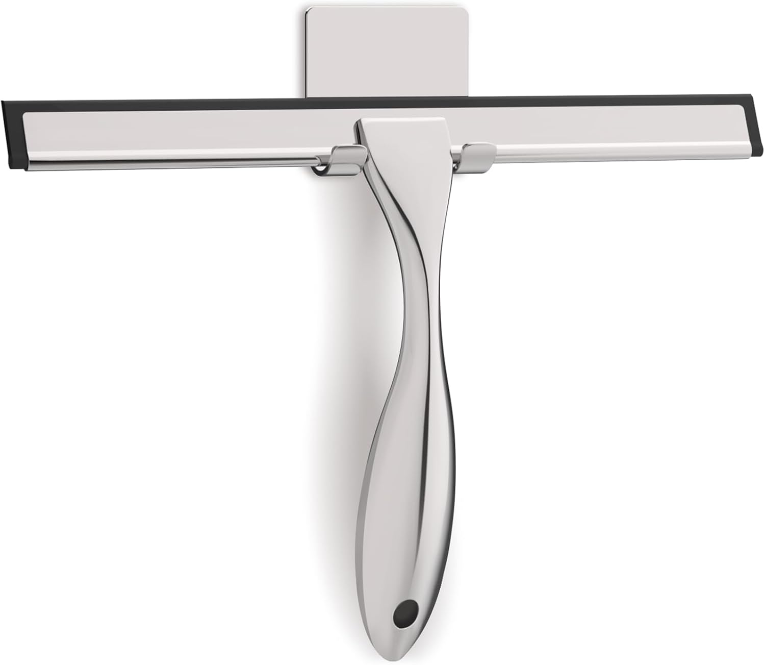 All-Purpose Stainless Steel Shower Squeegee for Glass Doors with Adhesive Hooks,...