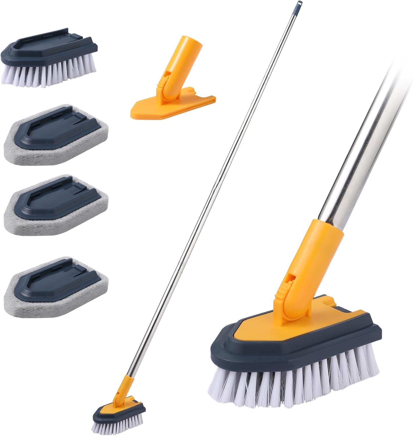 BOOMJOY Tub Cleaner Brush with Long Handle, 55" Extendable Tub Scrubber with Loc...