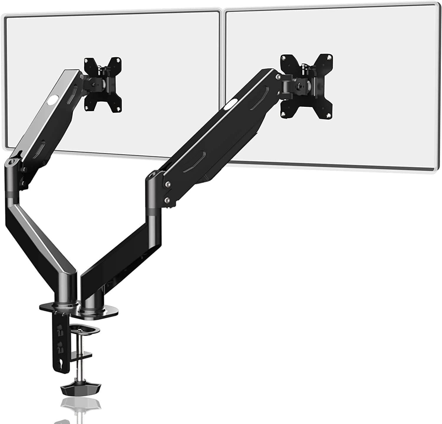 Pholiten Dual Monitor Arm 32inch,Fully Adjustable Gas Spring Monitor Desk Mount...