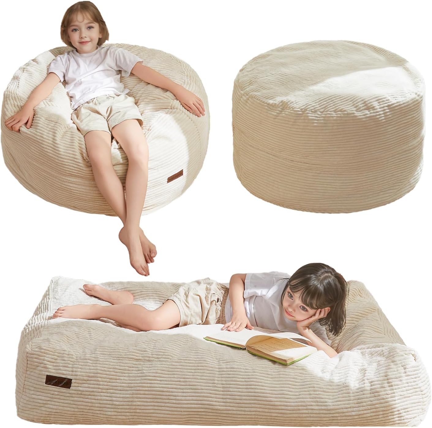 MAXYOYO Bean Bag Chair Bed for Kids, Convertible Bean Bag Folds from Lazy Chair...