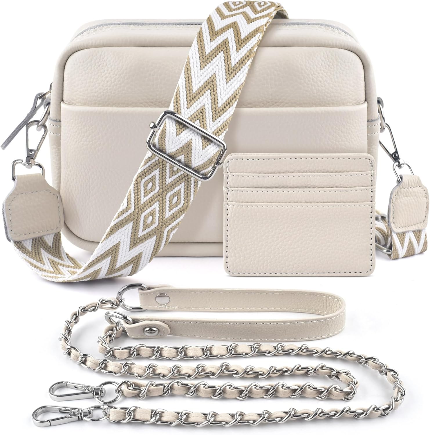 BROTOU Crossbody Bag for Women, Leather Handbag & Shoulder Bag with Adjustable W...