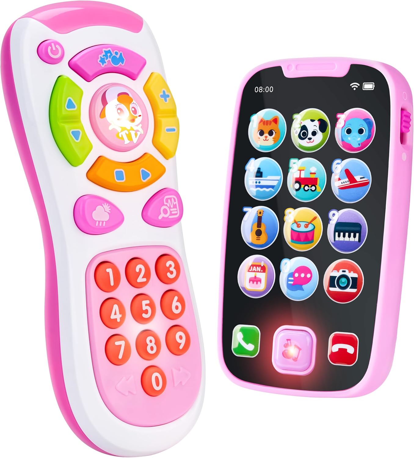 JOYIN Pink Smartphone Toys for Baby, Remote and Smartphone with Music, Fun Learn...