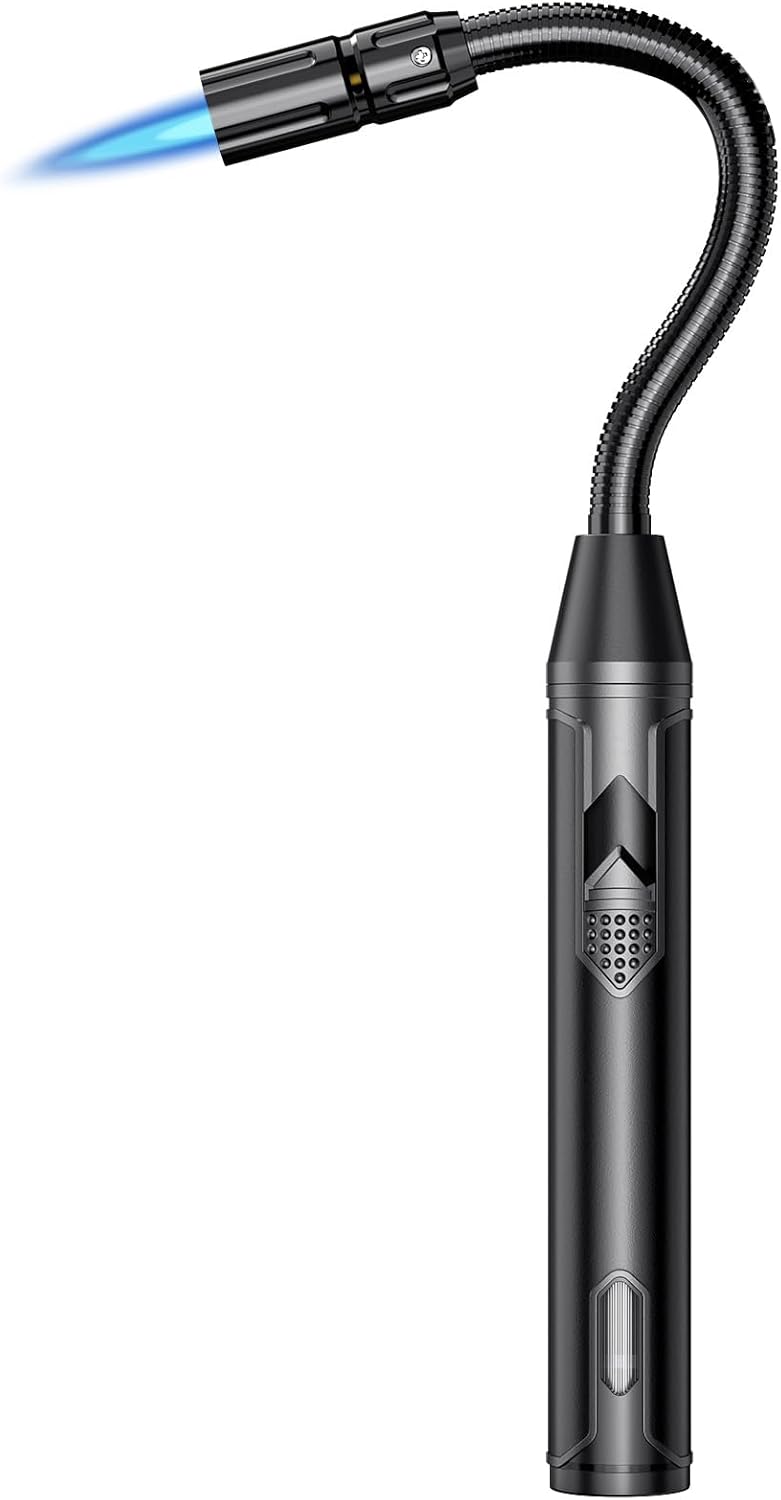 Torch Lighter Refillable Butane Lighter Long Flexible Neck Multipurpose Lighter...