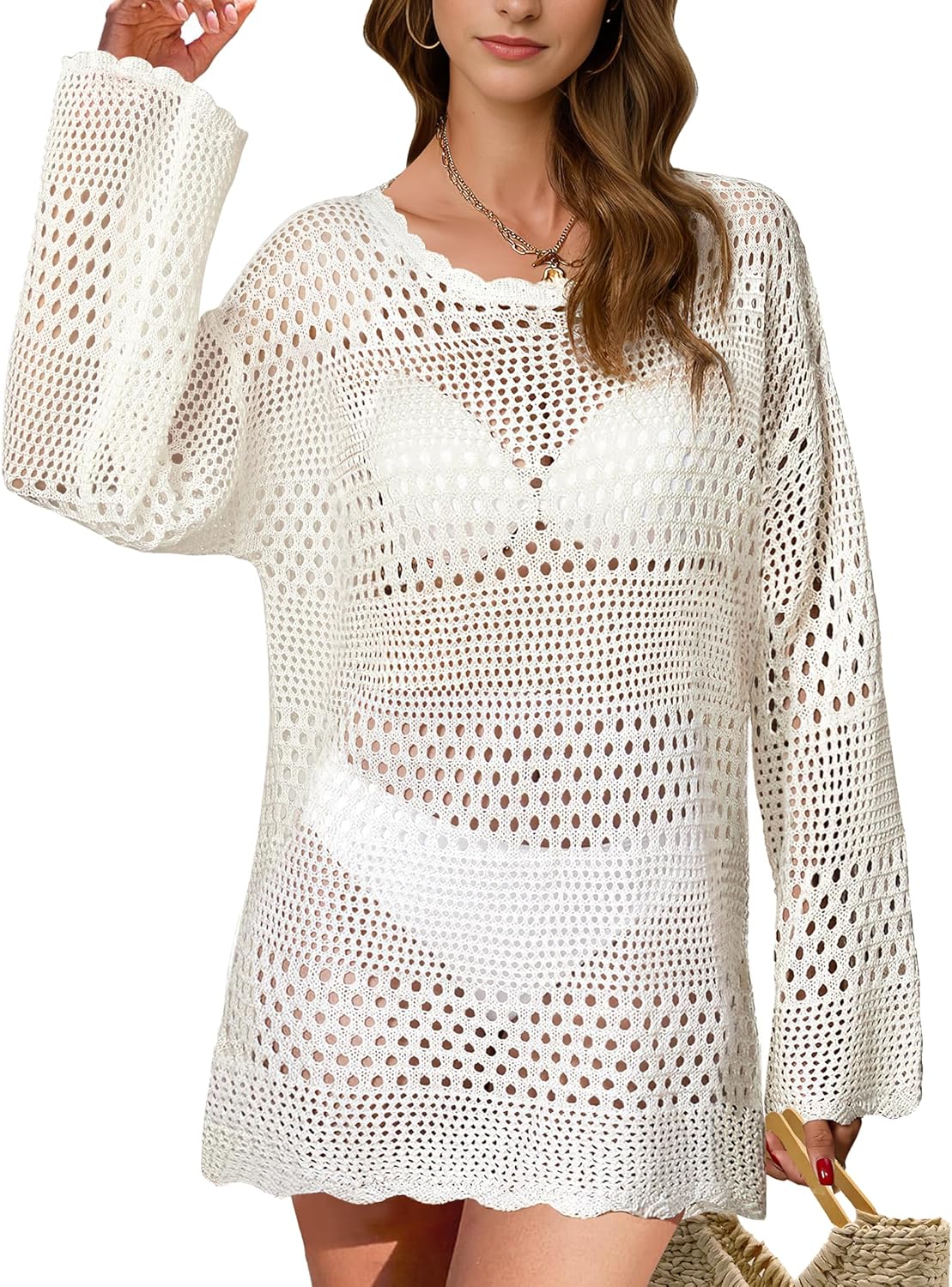 Buauty Womens Swimsuit Coverup Crochet Swim Cover Ups Bikini Bathing Suits Swimw...