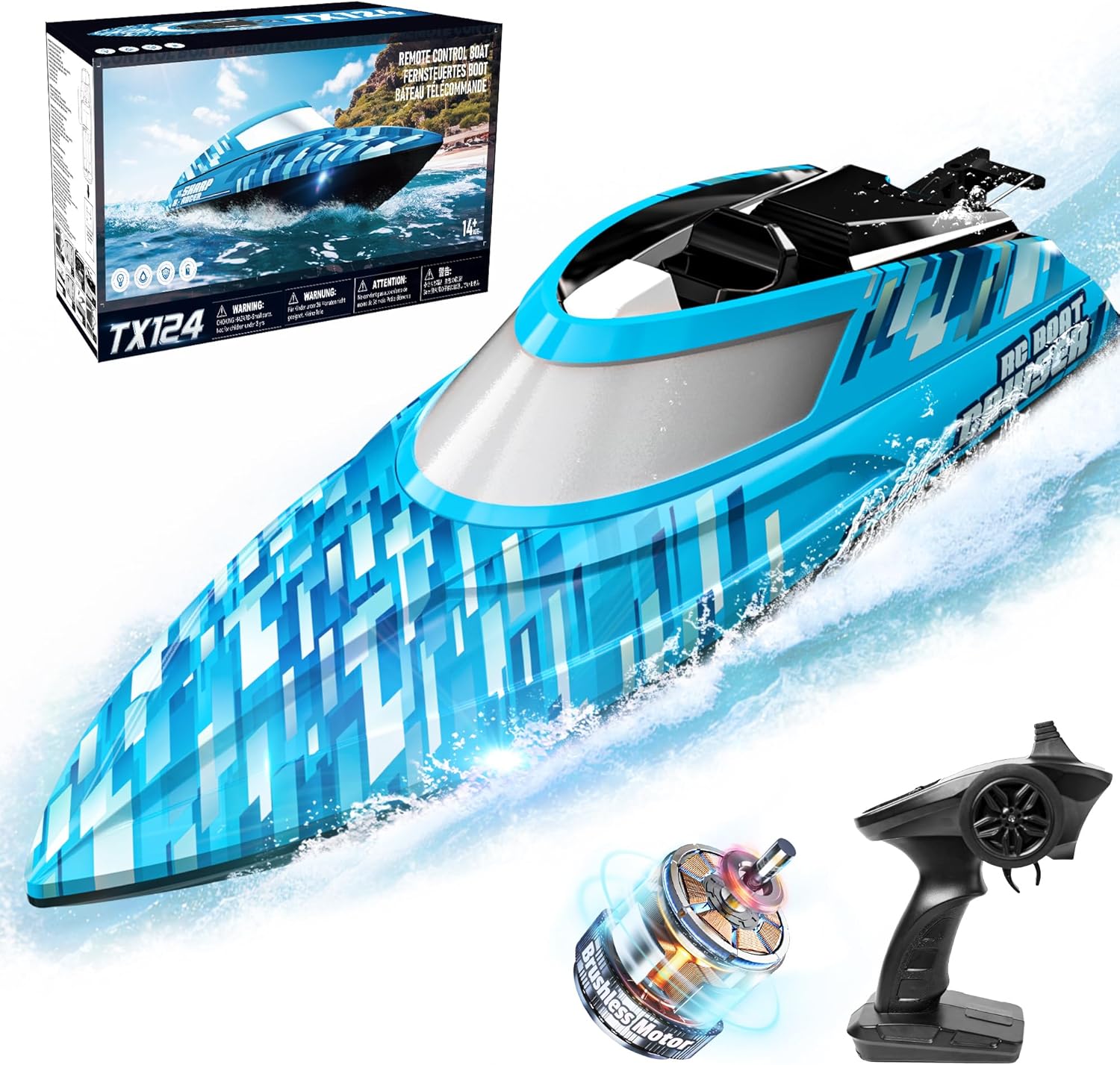 BEZGAR RC Boat, 16 inch Big Brushless Remote Control Boat for Adults and Kids, 3...