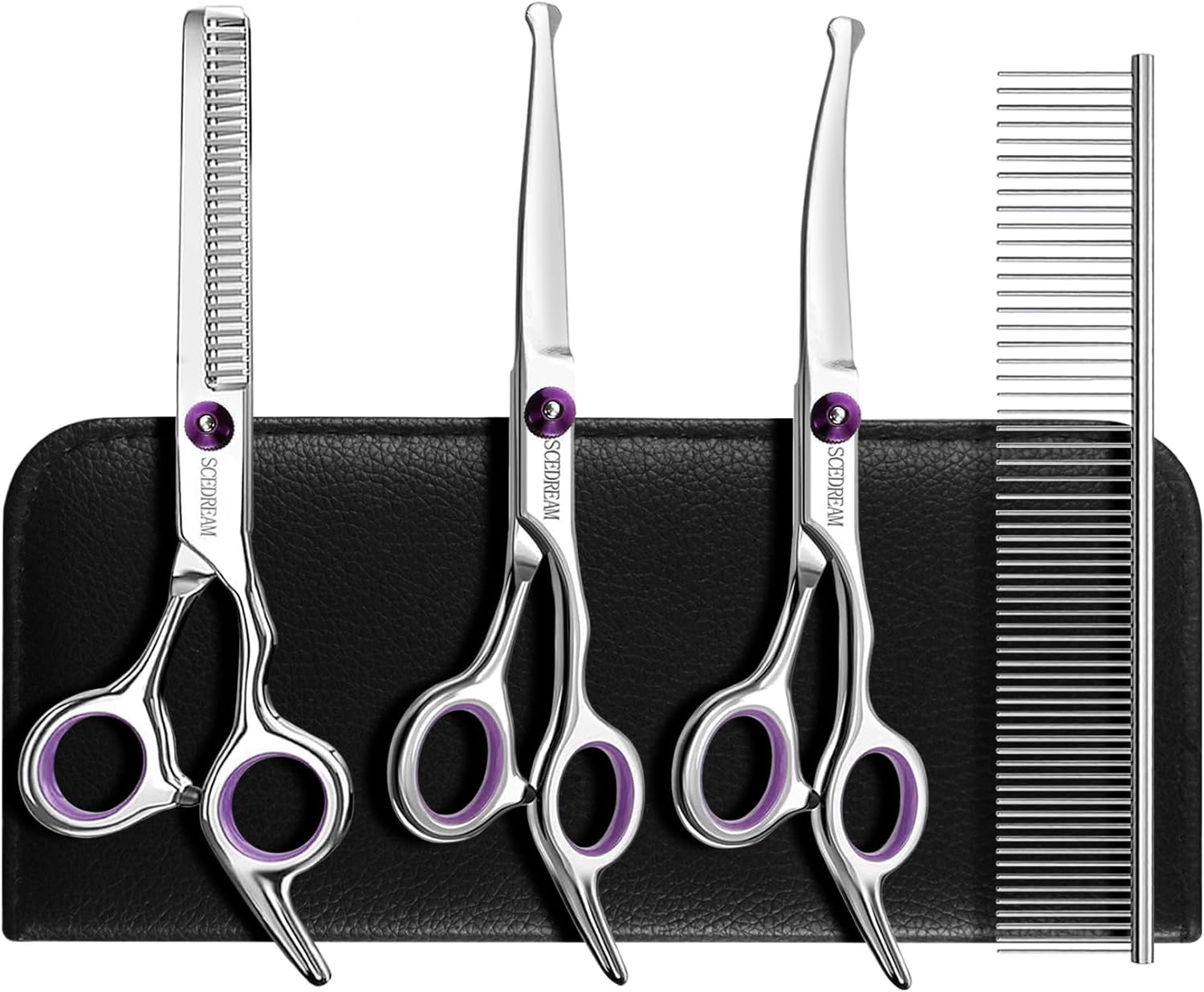 5 in 1 Dog Grooming Scissors Kit with Safety Round Tips Dog Scissors for Groomin...