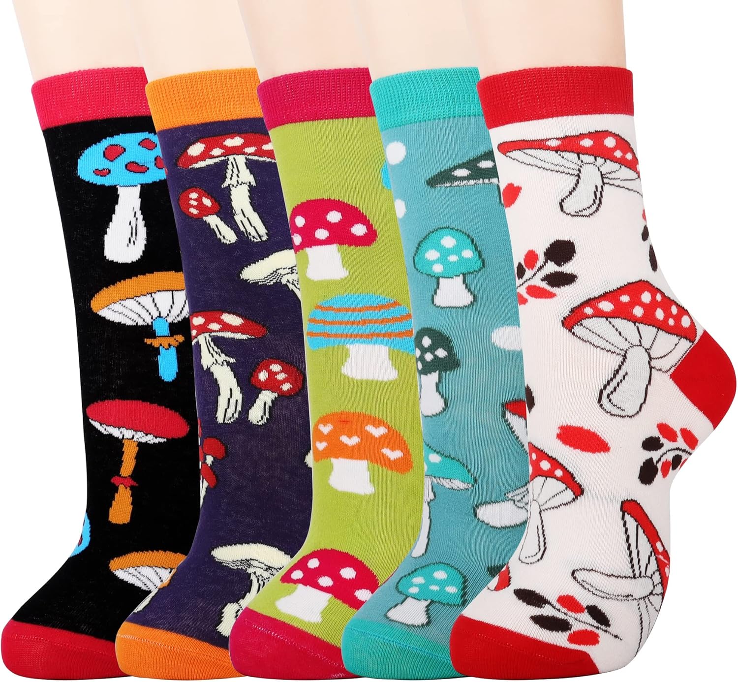 Jeasona Women's Mushroom Sunflower Cow Boston Terrier Pig Socks Gifts for Women...