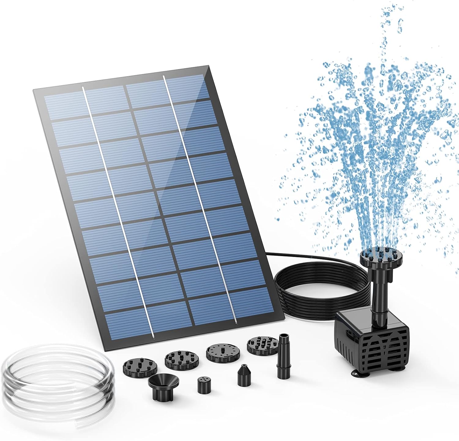 AISITIN Solar Fountain Pump, 2.5W Solar Powered Water Pump Solar Panel Kit Water...