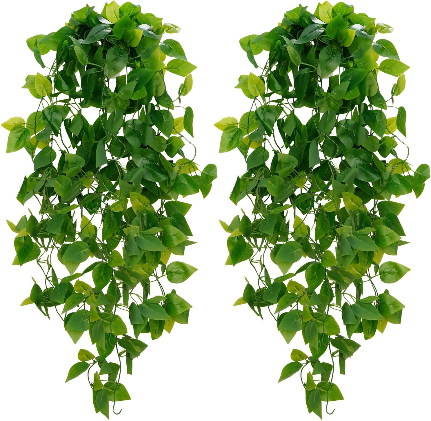 BLEUM CADE Fake Hanging Plants, 2pcs Artificial Hanging Plant, Faux Pothos Vines...