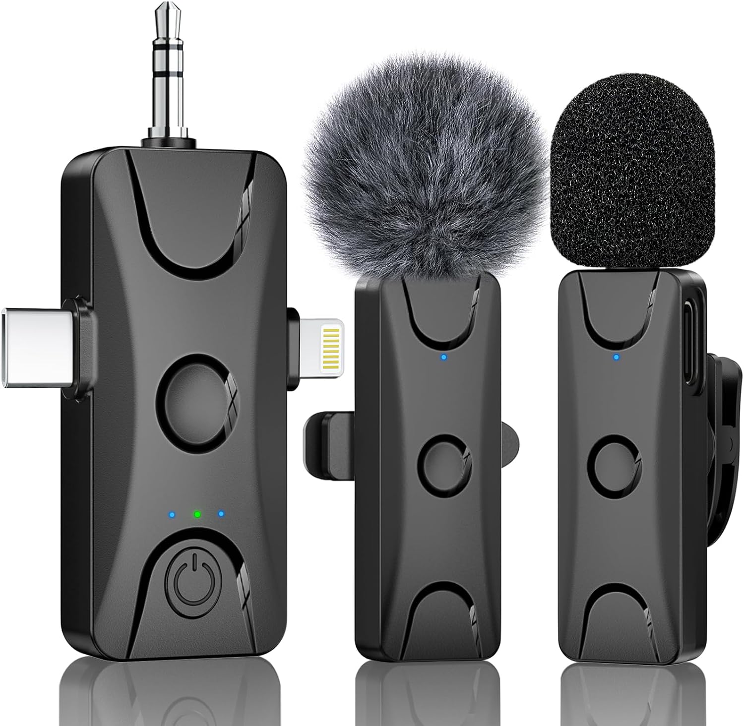 Wireless Lavalier Microphone for iPhone Android: Mini Lapel Mic with Intelligent...