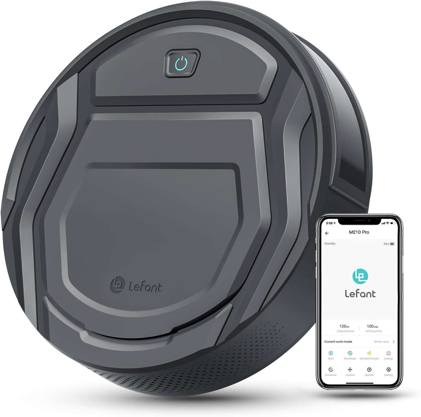 Lefant M210 Pro Robot Vacuum, 3 Adjustable Suction, WiFi/APP/Alexa, 120 Min Runt...