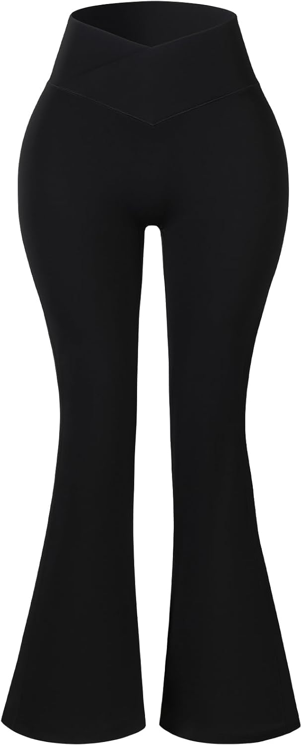 AUROLA Fire Flare Leggings for Women, Crossover High Waisted Yoga Pants Tummy Co...