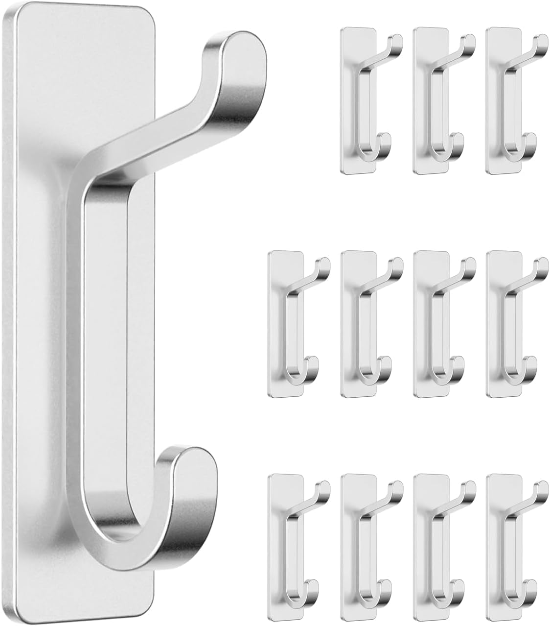 pickpiff Self Adhesive Hooks for Hanging, Extra Sticky Metal Stainless Hooks for...