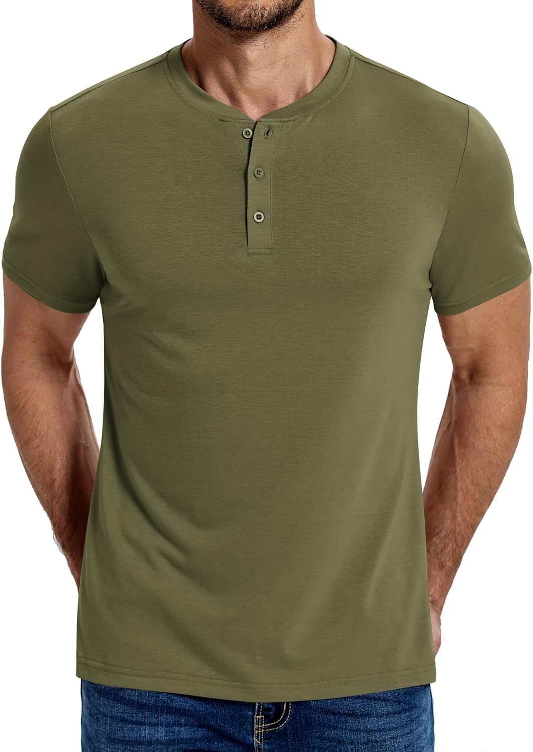 COOFANDY Mens Henley T Shirt Short Sleeve Casual Summer Shirt Lightweight Button...