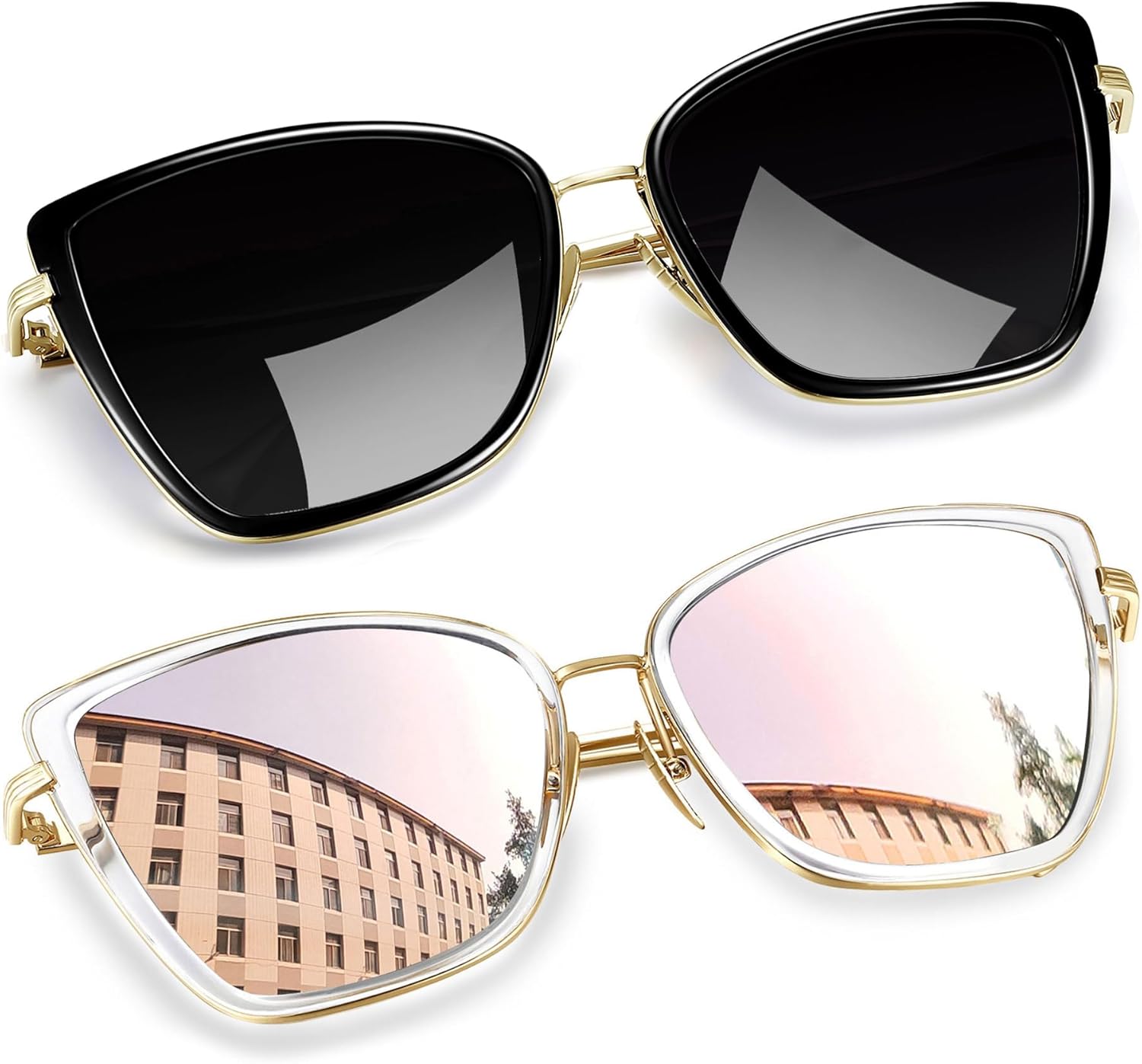 Joopin Oversized Cateye Sunglasses for Women, Fashion Metal Frame Cat Eye Womens...