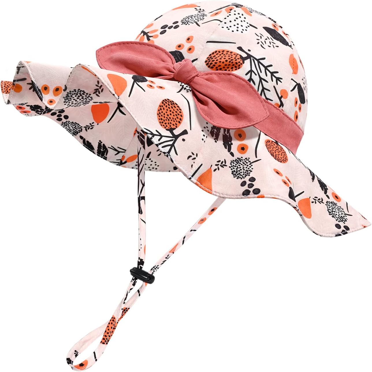 Baby Girl Sun Hat with UPF 50+ Outdoor Adjustable Beach Hat with Wide Brim Bucke...