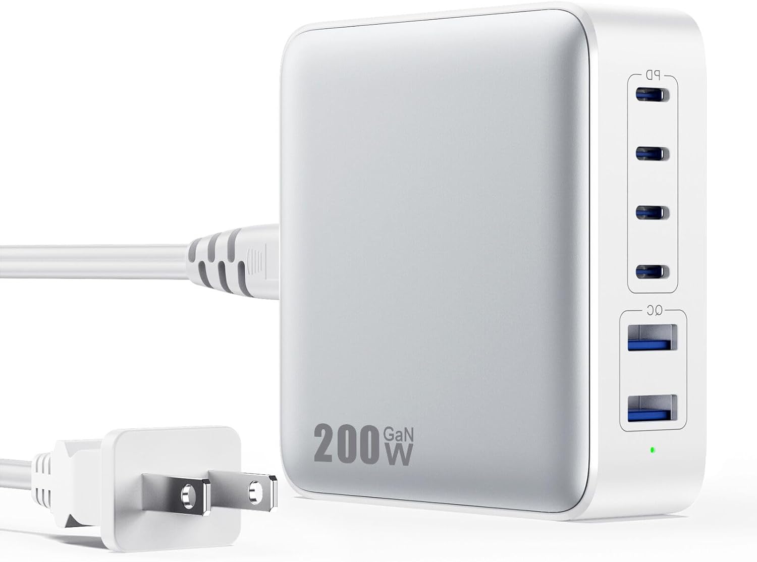 USB C Charger Block Charging Station 200W,Upgraded GaN IV 6-in-1 USB C Charger F...