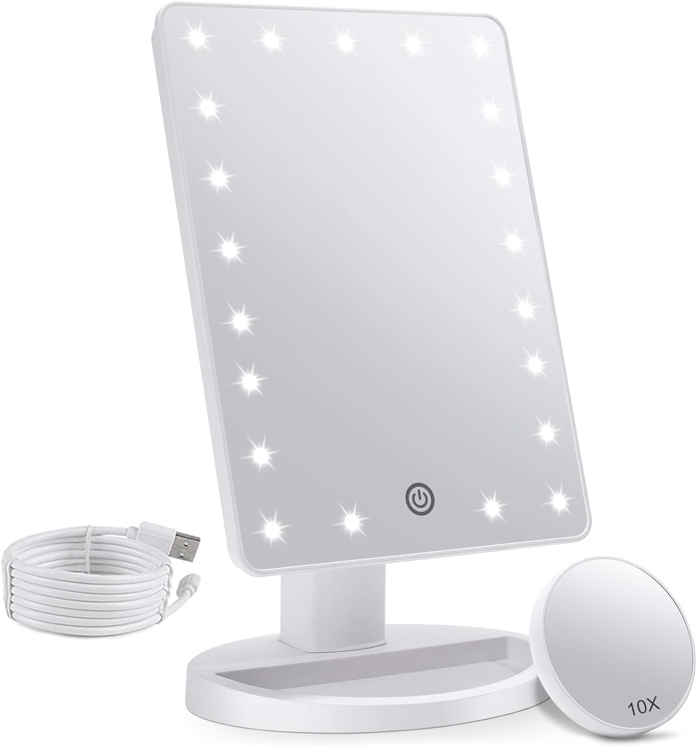 FASCINATE Makeup Vanity Mirror with Lights and Detachable 10X Magnification, 21...