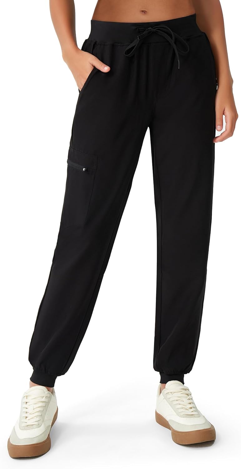 Scrubs for Women, Stretchy Yoga Pants with 5 Pockets, Cargo Jogger Scrub Pants f...