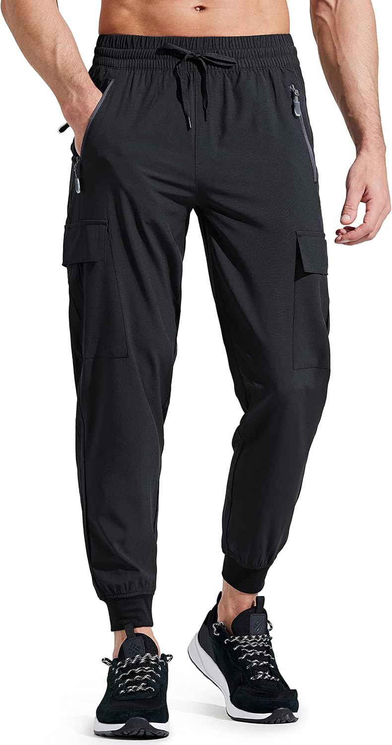 Libin Men's Lightweight Joggers Quick Dry Cargo Hiking Trousers Track Running Wo...