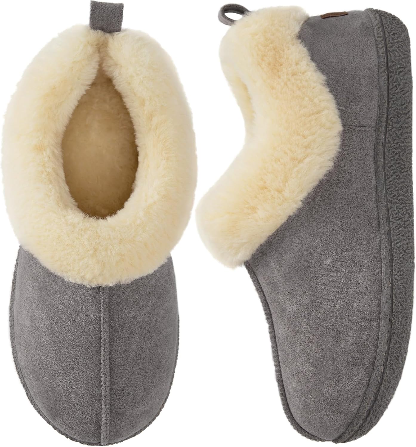 HomeTop Women's Closed back Slippers Faux Wool Warm Non Slip Outdoor Indoor Hous...