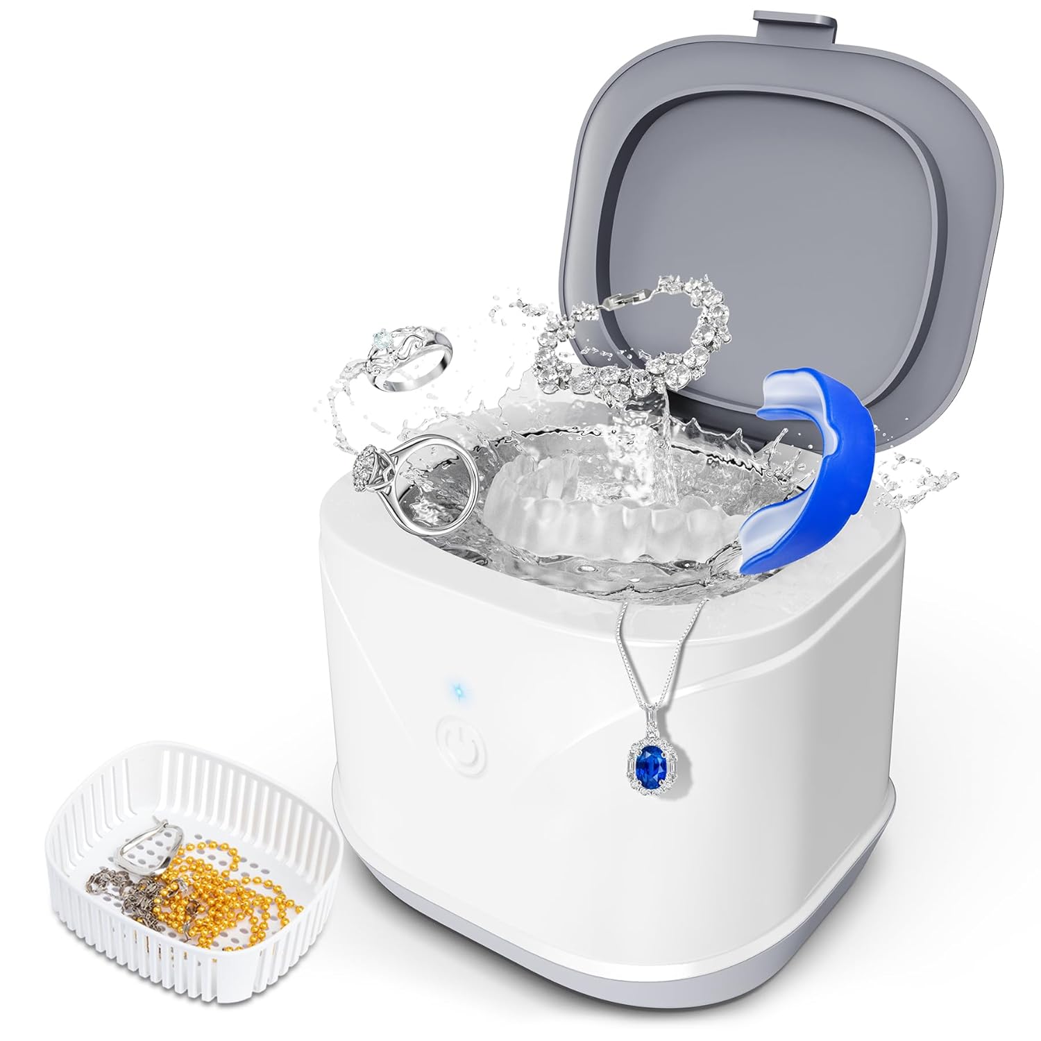 Ultrasonic Retainer Cleaner, Kunphy Ultrasonic Denture Cleaner 46kHz 220ML Porta...
