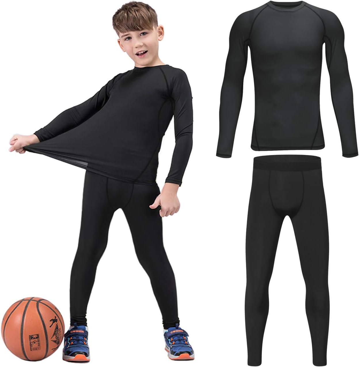 HOPLYNN Youth Boys' Compression Leggings Athletic...