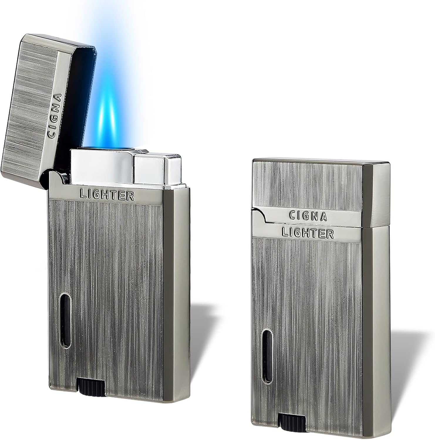 Futlidys 2 Pack Jet Lighter, Double Jet Flame Gas Lighter with Protect Cover, Bu...
