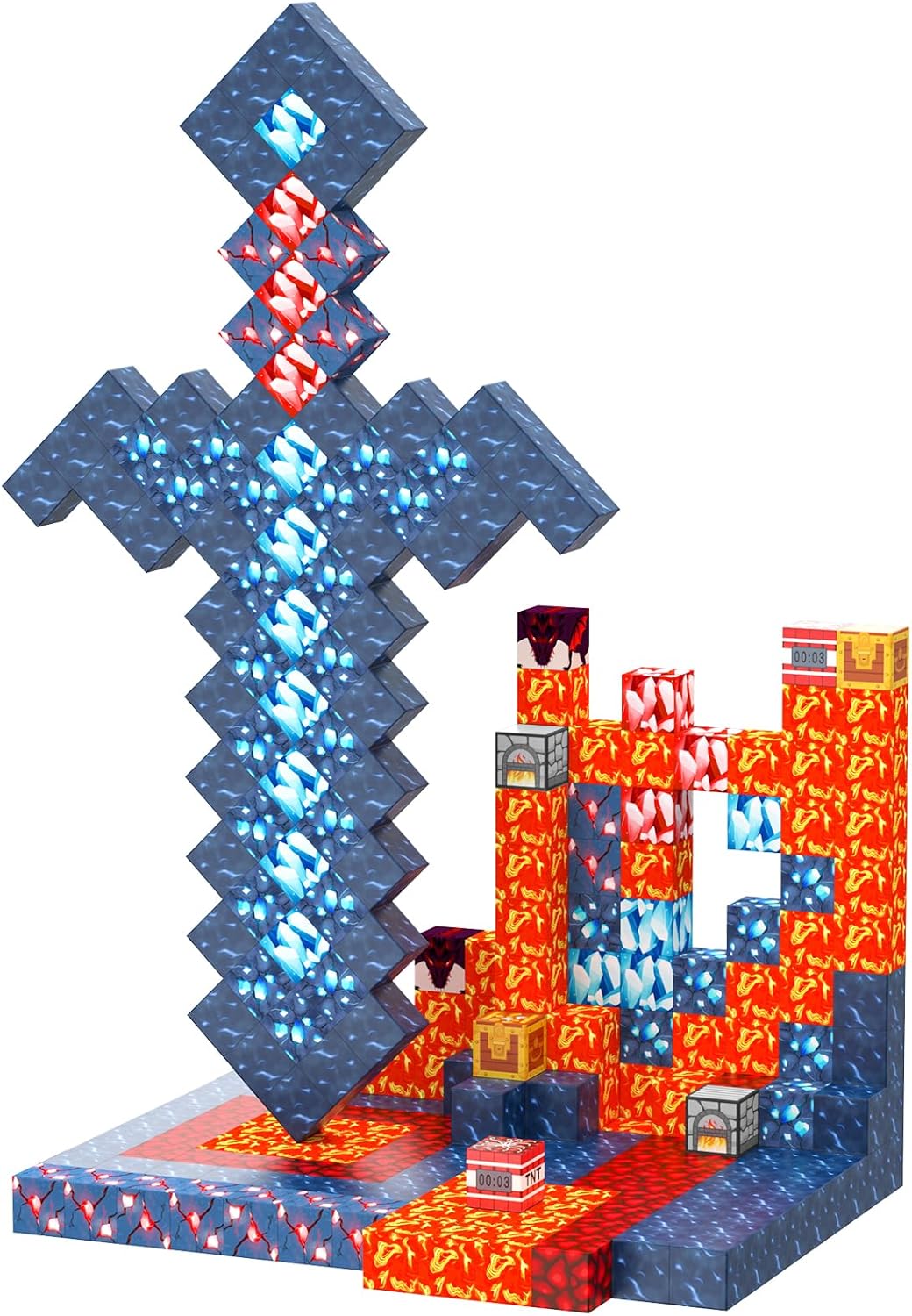 Magnetic Blocks Magnetic Tiles Magnet Sword Set Building Toys Toddler Toys STEM...