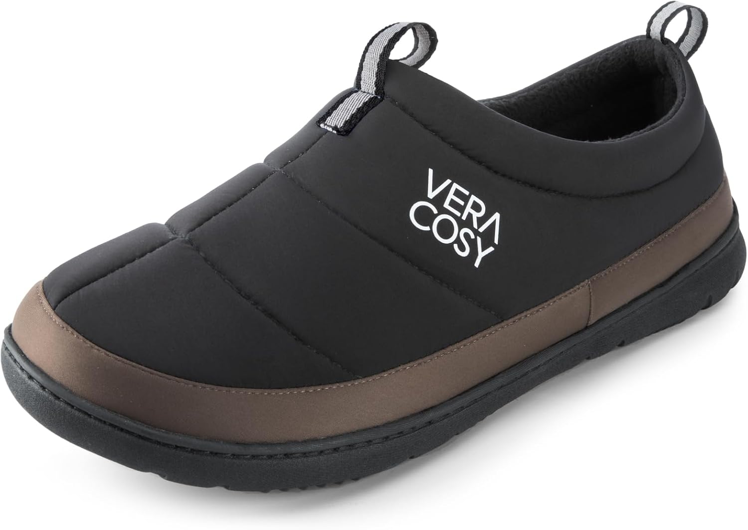 VeraCosy Men's Quilted Closed-back Slippers Comfy Lightweight Memory Foam Campin...
